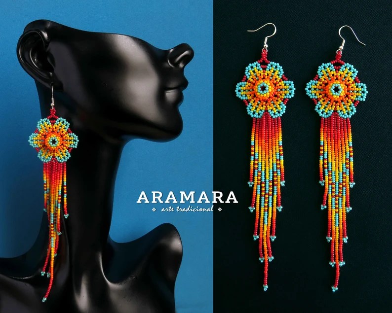 Mexican flower earrings