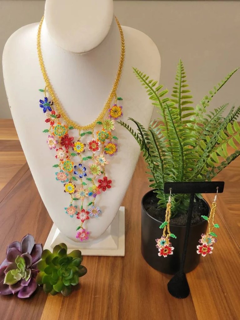 Huichol flower necklace