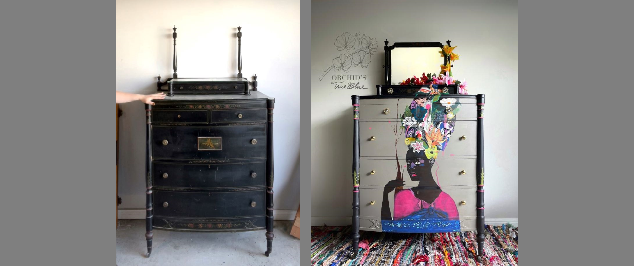 Before & After – My Vintage Dresser Transformed by Orchid’s True Blue ...